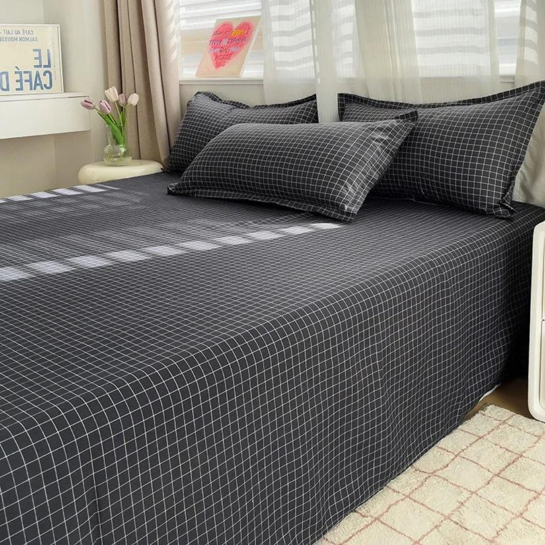 Lençol Liso Fino Checkered, leçol chique, lençol de algodão, lonçol liso, lençol para cama, louhir, louhir.com, louhir.com.br