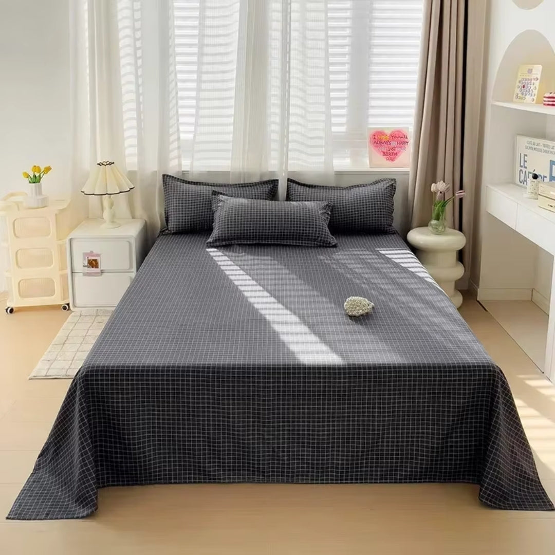 Lençol Liso Fino Checkered, leçol chique, lençol de algodão, lonçol liso, lençol para cama, louhir, louhir.com, louhir.com.br