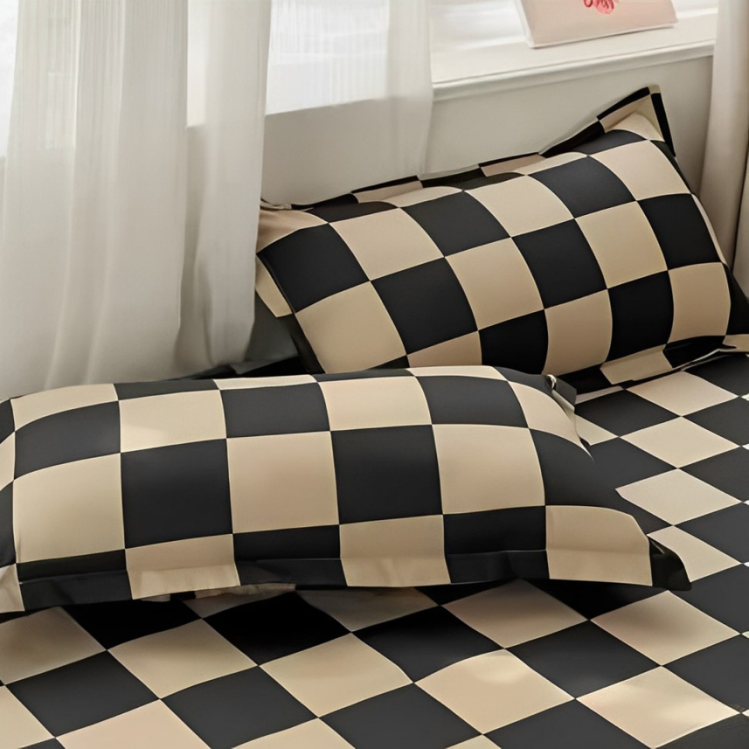 Lençol de Algodão Fino Chess, leçol chique, lençol de algodão, lonçol liso, lençol para cama, louhir, louhir.com, louhir.com.br