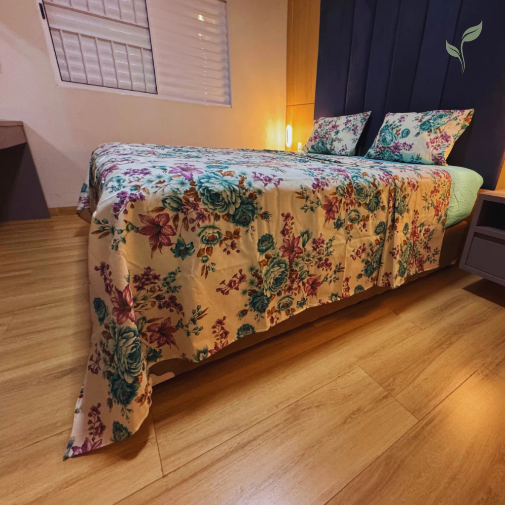 Jogo de Lençol Floreale Algodão 4 Peças Queen, lençol de cama, lençol, jogo de lençol, louhir, louhir.com, louhir.com.br