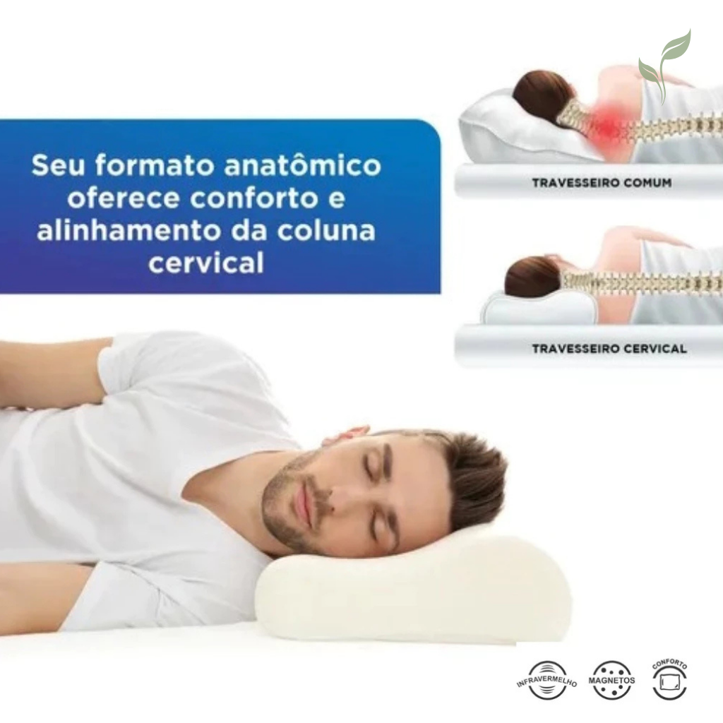 Travesseiro Magnético Ortopédico Health, travesseiro confortável, travesseiro de algodão, travesseiro, louhir.com, louhir.com.br