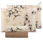 Jogo de Lençol Floreale Algodão 4 Peças Queen, lençol de cama, lençol, jogo de lençol, louhir, louhir.com, louhir.com.br