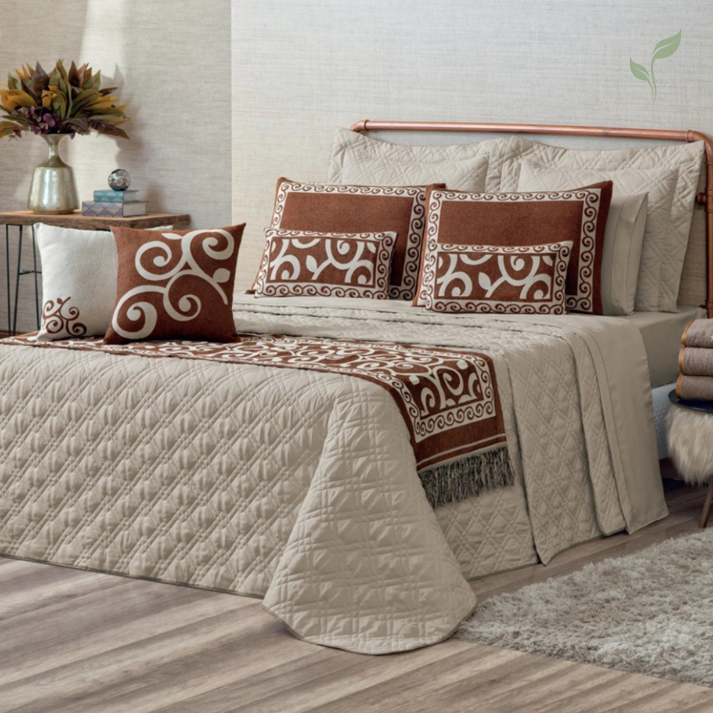 Kit Colcha Cobre Leito Casal Jacquard, capa de edredom mais mantas, capa de edredom, capa de cama, louhir, louhir.com, louhir.com.br