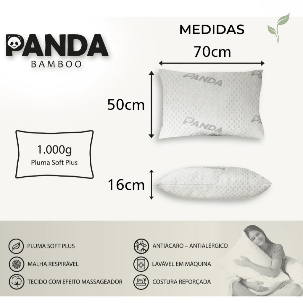 Travesseiro Alto Premium Macio Panda, travesseiro confortável, travesseiro de algodão, travesseiro, louhir.com, louhir.com.br