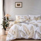 Kit Capa de Edredom Folhas Tropicais, capa de edredom, capa de cama, louhir, louhir.com, louhir.com.br