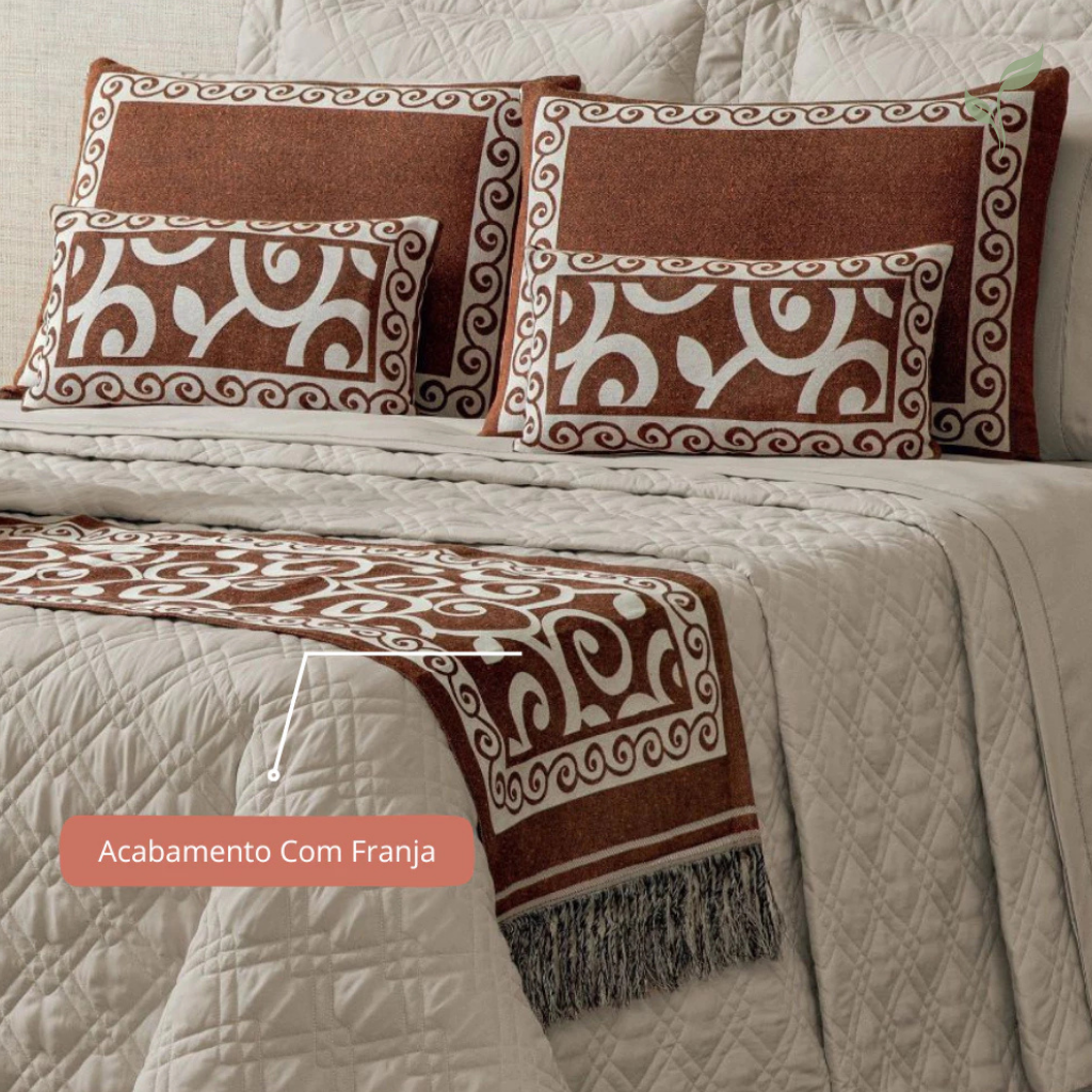 Kit Colcha Cobre Leito Casal Jacquard, capa de edredom mais mantas, capa de edredom, capa de cama, louhir, louhir.com, louhir.com.br