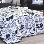 Edredom Casal Imprimer Alfa Gamer, capa de edredom mais mantas, capa de edredom, capa de cama, louhir, louhir.com, louhir.com.br
