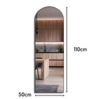 Espelho Dur Moderno 110x50 com base reta e moldura em couro. Corpo inteiro, reflexo sem distorções e design elegante para quartos, halls e closets.