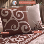 Kit Colcha Cobre Leito Casal Jacquard, capa de edredom mais mantas, capa de edredom, capa de cama, louhir, louhir.com, louhir.com.br