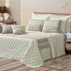 Kit Colcha Cobre Leito Casal Jacquard, capa de edredom mais mantas, capa de edredom, capa de cama, louhir, louhir.com, louhir.com.br