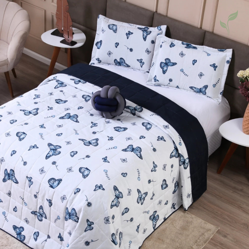 Colcha Cobre Leito Casal Farfalla, capa de edredom mais mantas, capa de edredom, capa de cama, louhir, louhir.com, louhir.com.br