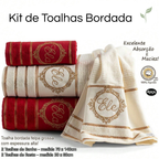Kit 4 Toalhas Felpa Bordada 100% Algodão, toalhas, louhir, jogo de toalhas, https://louhir.com.br/