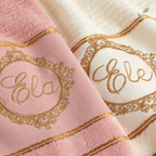 Kit 4 Toalhas Felpa Bordada 100% Algodão, toalhas, louhir, jogo de toalhas, https://louhir.com.br/