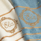 Kit 4 Toalhas Felpa Bordada 100% Algodão, toalhas, louhir, jogo de toalhas, https://louhir.com.br/
