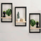 Conjunto 3 Quadros Prateleiras Decorativas Bois
