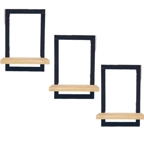 Conjunto 3 Quadros Prateleiras Decorativas Bois
