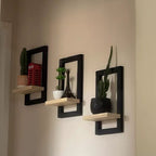 Conjunto 3 Quadros Prateleiras Decorativas Bois