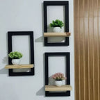 Conjunto 3 Quadros Prateleiras Decorativas Bois
