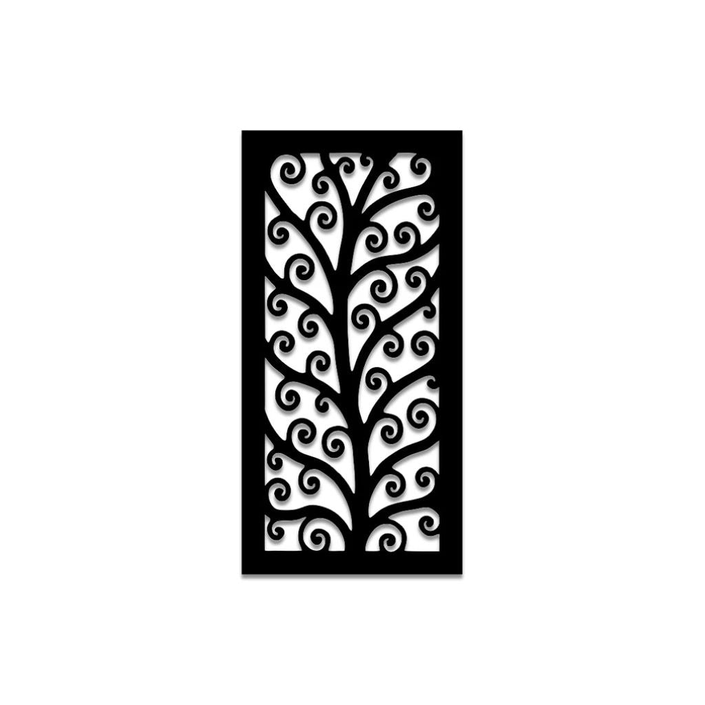 Kit com 4 quadros vazados de folhagem em MDF preto 60x29,5cm. Design moderno, corte a laser e fácil instalação sem furar a parede. Ideal para salas e quartos.