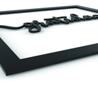 Conjunto de 3 quadros vazados "Amor, Fé e Gratidão" em MDF preto 30x30cm. Design minimalista, sustentável e fácil instalação com fita dupla face. Envio imediato.