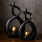 Escultura Dupla Riche Cerâmica Alto Padrão Decorativa Louhir