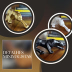 Escultura Pantera Geométrica em cerâmica 36cm, símbolo de elegância e poder. Peça decorativa moderna para aparadores, estantes, racks e home office.