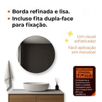 Espelho Redondo Lapidado Lumière 50cm ou 60cm com opção de LED quente, frio ou sem LED. Vidro verdadeiro, instalação fácil e design sofisticado para seu ambiente.