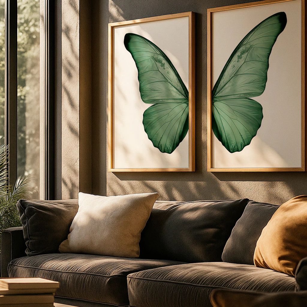 Kit 2 Quadros Féminin Art em tons terrosos com moldura laqueada e impressão HD. Arte feminina sofisticada para salas, quartos e home office.