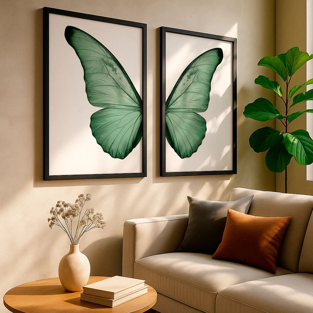 Kit 2 Quadros Féminin Art em tons terrosos com moldura laqueada e impressão HD. Arte feminina sofisticada para salas, quartos e home office.