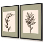 Kit 2 quadros botânicos Deux Floral 50x70 com moldura caixinha. Arte vintage elegante, impressão premium e opção com/sem vidro. Para salas e quartos.