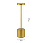 Luminária Luxe com tecnologia touch, 3 tons de luz e bateria 1200mAh. Design premium em metal, luz anti-azul e carregamento USB. Perfeita para mesas e criados.