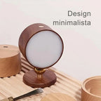 Luminária magnética em madeira com bateria 1200mAh, luz ajustável 2700K-4500K e interruptor toque. Instalação fácil com adesivo 3M, ideal para quartos e salas.