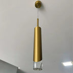 Pendente Nobre com LED 5W, 3 tons de luz e altura regulável de 50-120cm. Metal dourado, bivolt e durável. Ideal para salas, cozinhas e áreas sociais. Compre agora!