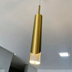 Pendente Nobre com LED 5W, 3 tons de luz e altura regulável de 50-120cm. Metal dourado, bivolt e durável. Ideal para salas, cozinhas e áreas sociais. Compre agora!