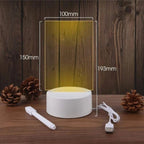 Luminária quadro de anotações com efeito 3D LED, 3 cores de luz e marcador incluso. Reutilizável, portátil e perfeita para decorar quartos e mesas com criatividade.