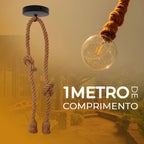Luminária Rústica deTeto Corda Sisal Louhir