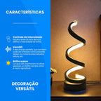 Luminária LED Rond com design espiral sofisticado. 3 tons de branco, ajuste de brilho e conexão USB. Perfeita para cabeceiras, escritórios e leitura. Compre agora.