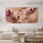 Quadro Floral Rosê Doré 130x70 com impressão HD em tecido e laterais de 3cm. Estrutura em Pinus, sem moldura e pronto para pendurar. Elegância para qualquer ambiente.