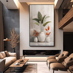 Quadro Rústico Vaso de Plantas Trois em MDF com impressão vinil. Sem moldura, pronto para colar, moderno e acolhedor. Disponível em vários tamanhos.