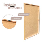 Kit com 3 quadros grandes 50x70 Folhas Nobres Or. Moldura em madeira premium e impressão fosca de alta qualidade. Ideal para salas e ambientes sofisticados.