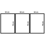 Kit com 3 quadros grandes 50x70 Folhas Nobres Or. Moldura em madeira premium e impressão fosca de alta qualidade. Ideal para salas e ambientes sofisticados.