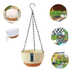 Vaso Suspenso com Corrente e Prato Drenante 24,5cm Louhir, www.louhir.com.br